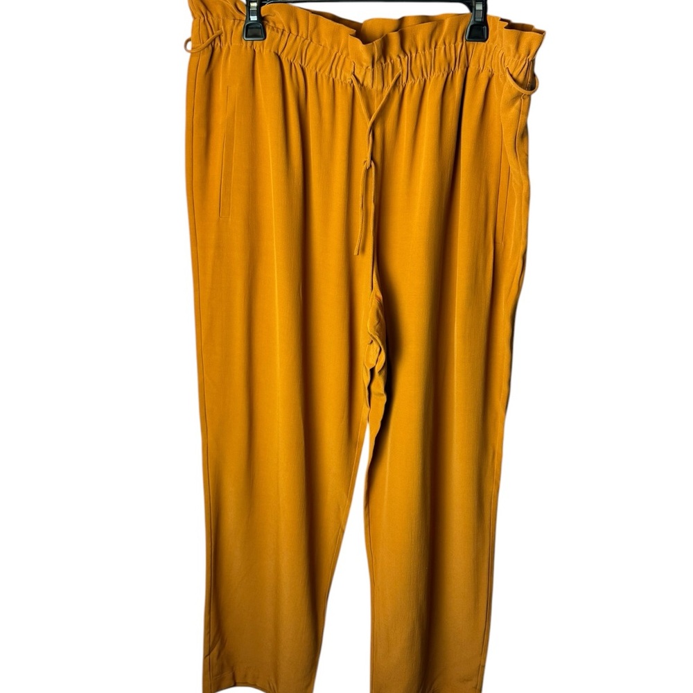 Eileen Fisher Pumpkin or Duke Mustard Yellow Pant Drawstring L